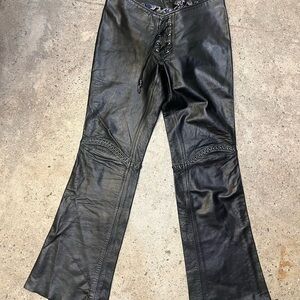 OOAK Custom Made Black Genuine Leather Pants Women’s XL